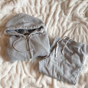 Brandy Melville Gray Hoodie and Sweatpants Set